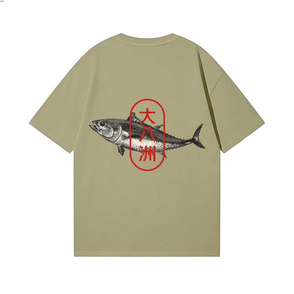 Fish Back Art Cotton Tee