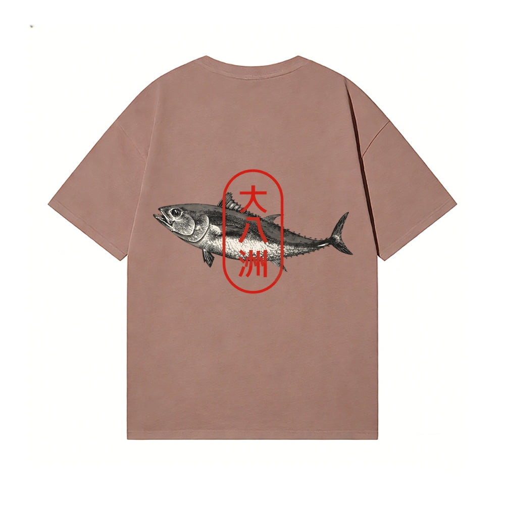 Fish Back Art Cotton Tee