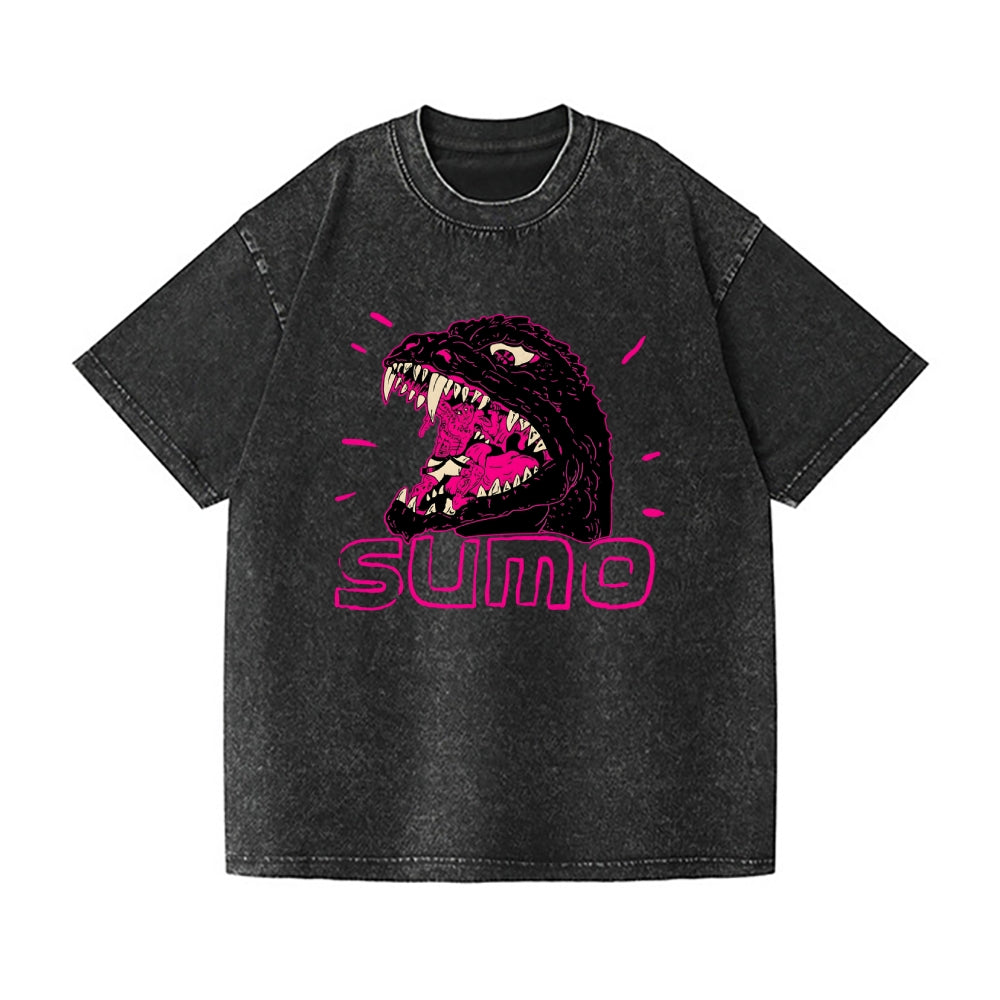 Sumo Kaiju Vintage Wash Japanese Design T-Shirt