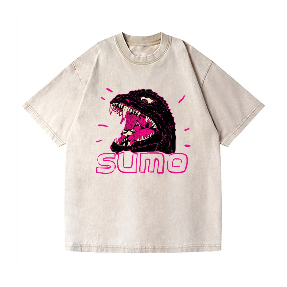 Sumo Kaiju Vintage Wash Japanese Design T-Shirt