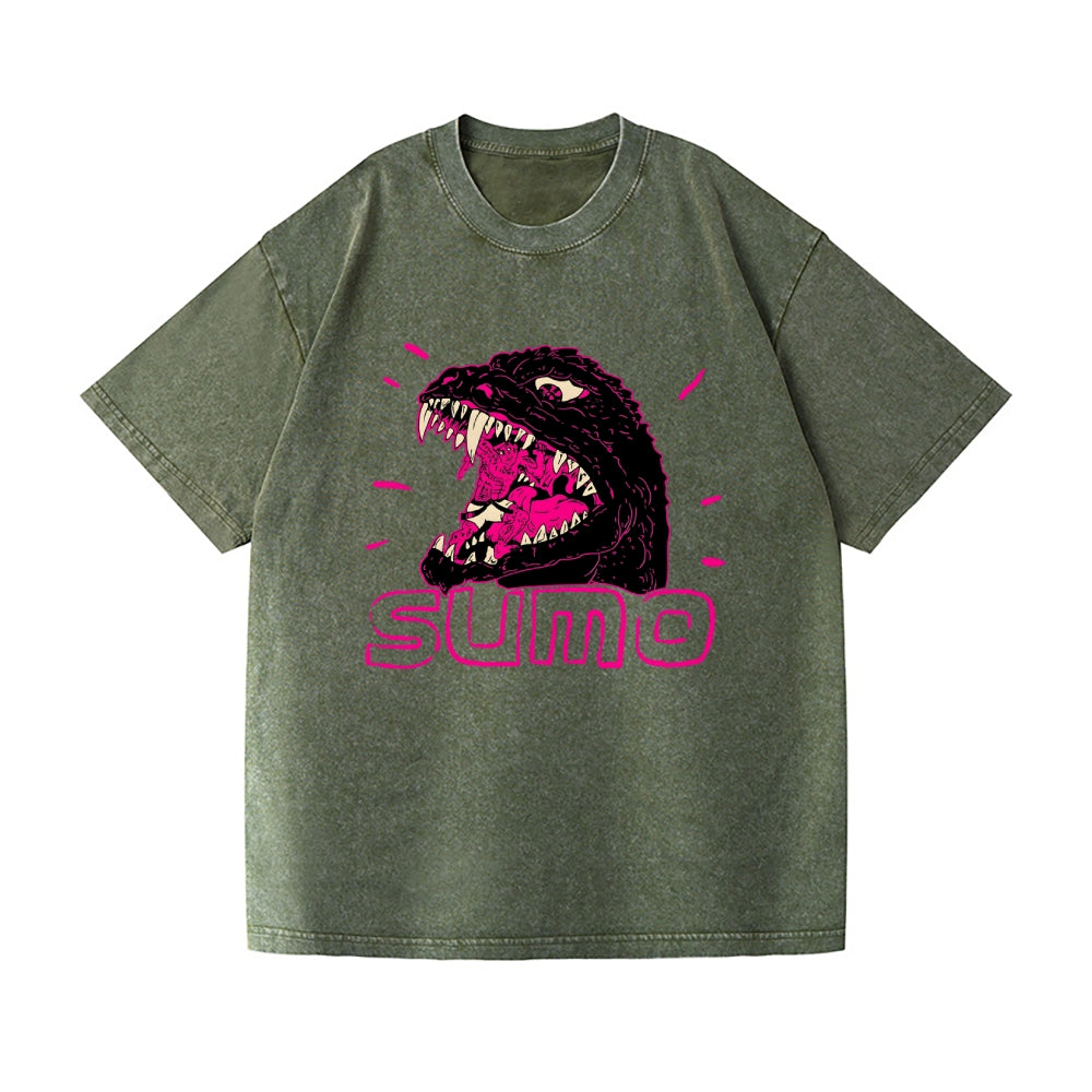 Sumo Kaiju Vintage Wash Japanese Design T-Shirt