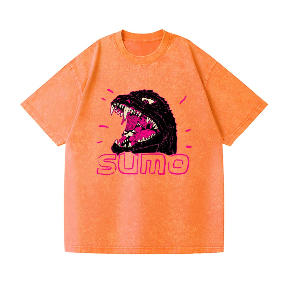 Sumo Kaiju Vintage Wash Japanese Design T-Shirt