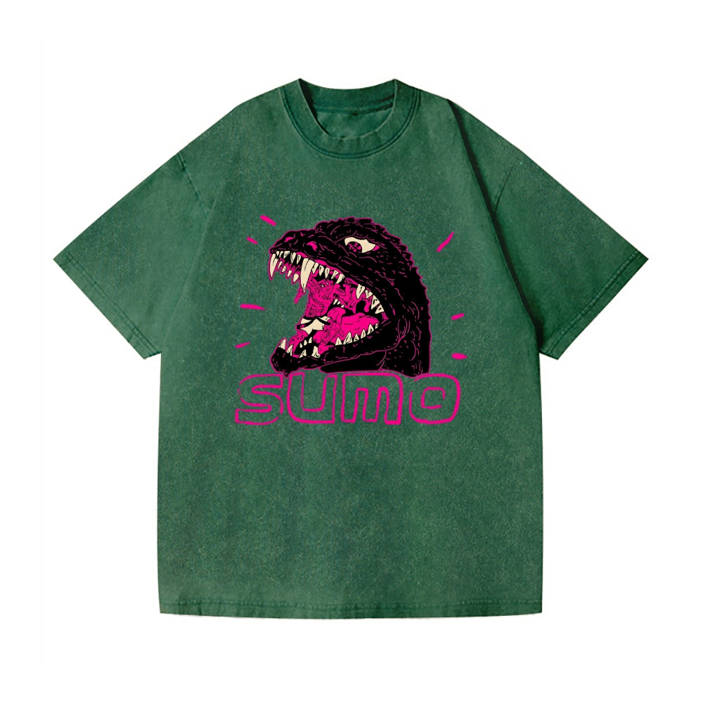 Sumo Kaiju Vintage Wash Japanese Design T-Shirt