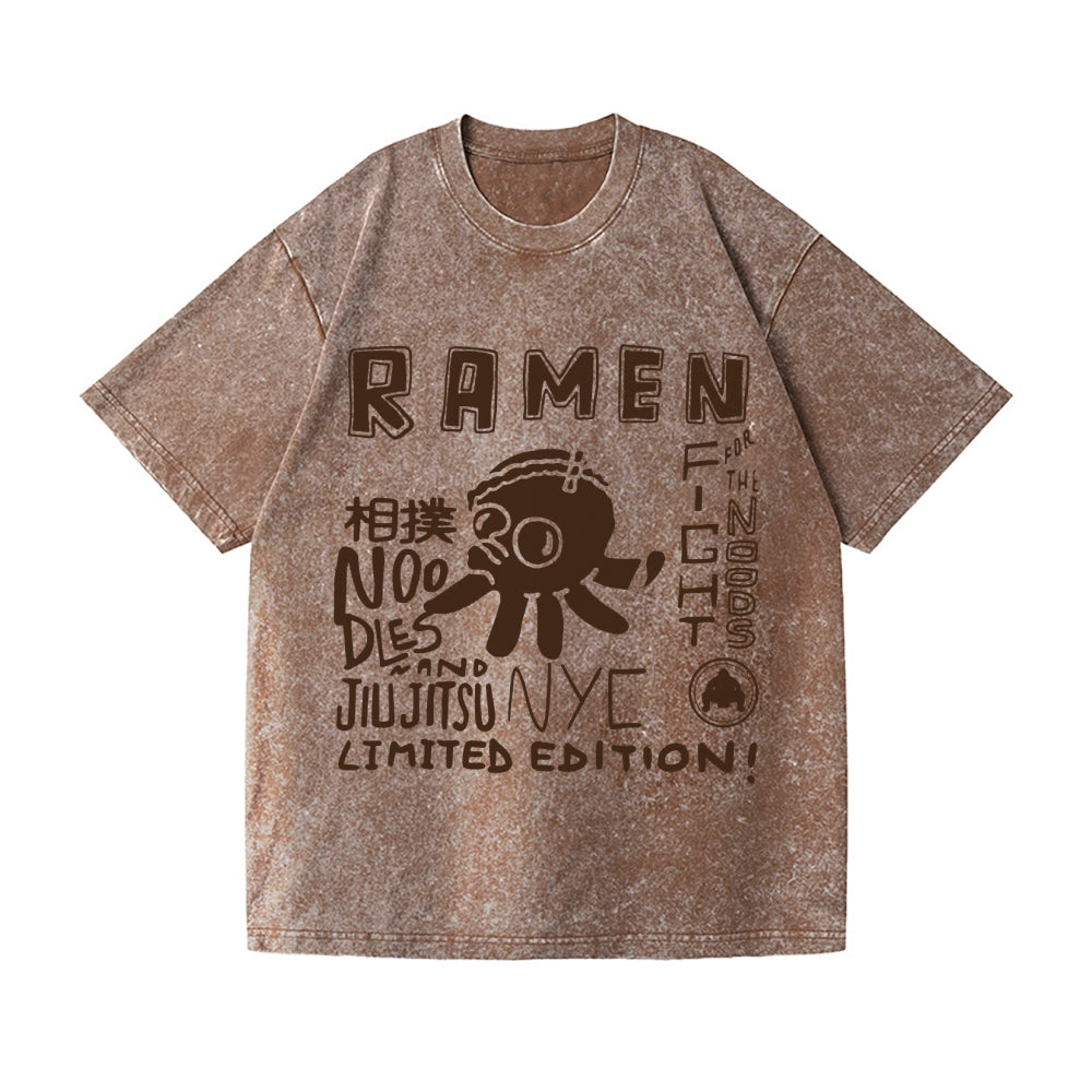 Sumo Octopus Vintage Wash Japanese Design T-Shirt