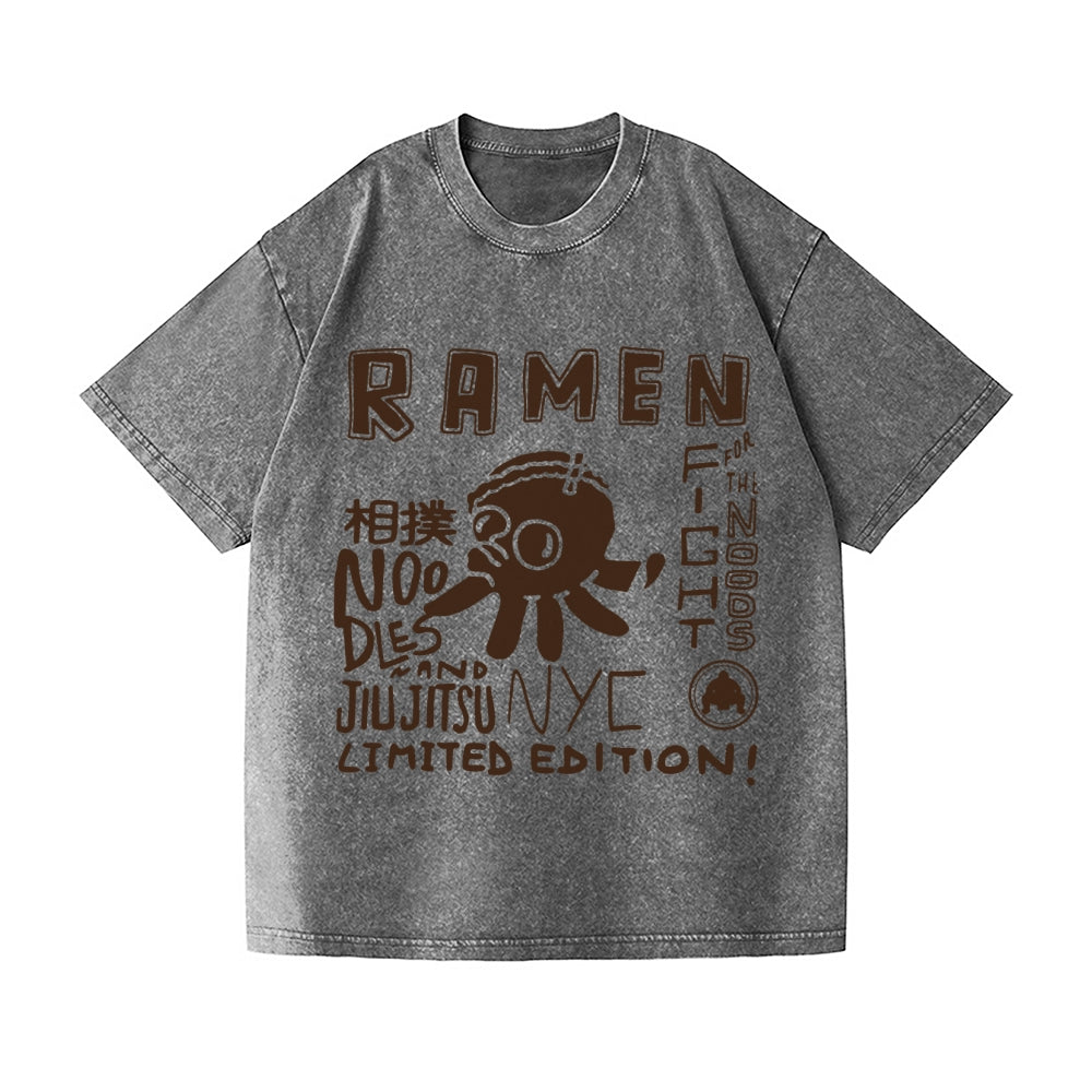 Sumo Octopus Vintage Wash Japanese Design T-Shirt