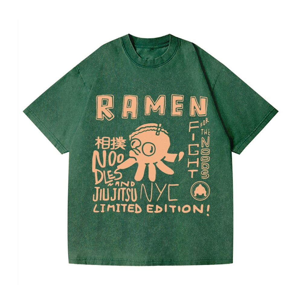 Sumo Octopus Vintage Wash Japanese Design T-Shirt