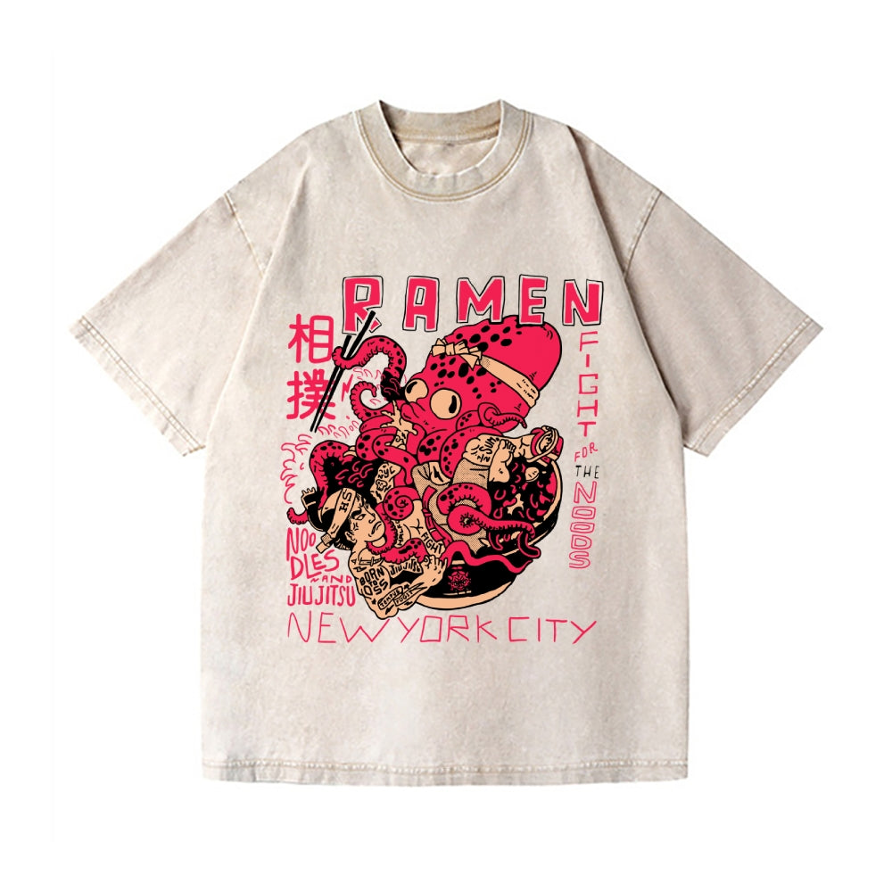 Sumo Octopus Vintage Wash Japanese Design T-Shirt