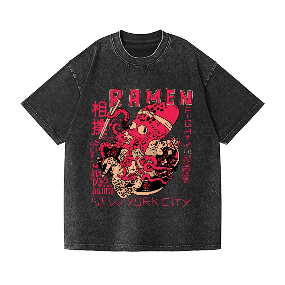 Sumo Octopus Vintage Wash Japanese Design T-Shirt