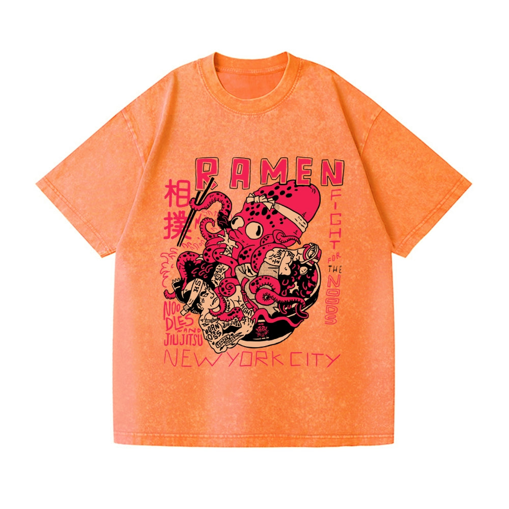 Sumo Octopus Vintage Wash Japanese Design T-Shirt