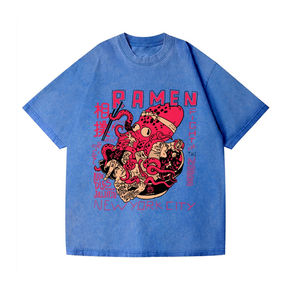 Sumo Octopus Vintage Wash Japanese Design T-Shirt