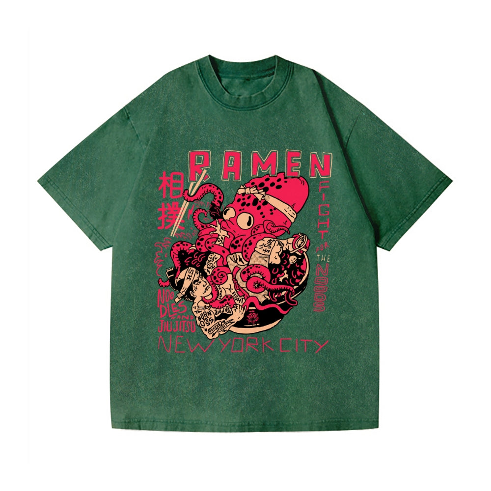 Sumo Octopus Vintage Wash Japanese Design T-Shirt
