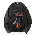 Mazinger Z Vintage Cotton Wash Crewneck Long-Sleeve T-Shirt