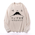 Mt Fuji Vintage Cotton Wash Crewneck Long-Sleeve T-Shirt