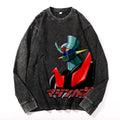 Mazinger Z Vintage Cotton Wash Crewneck Long-Sleeve T-Shirt