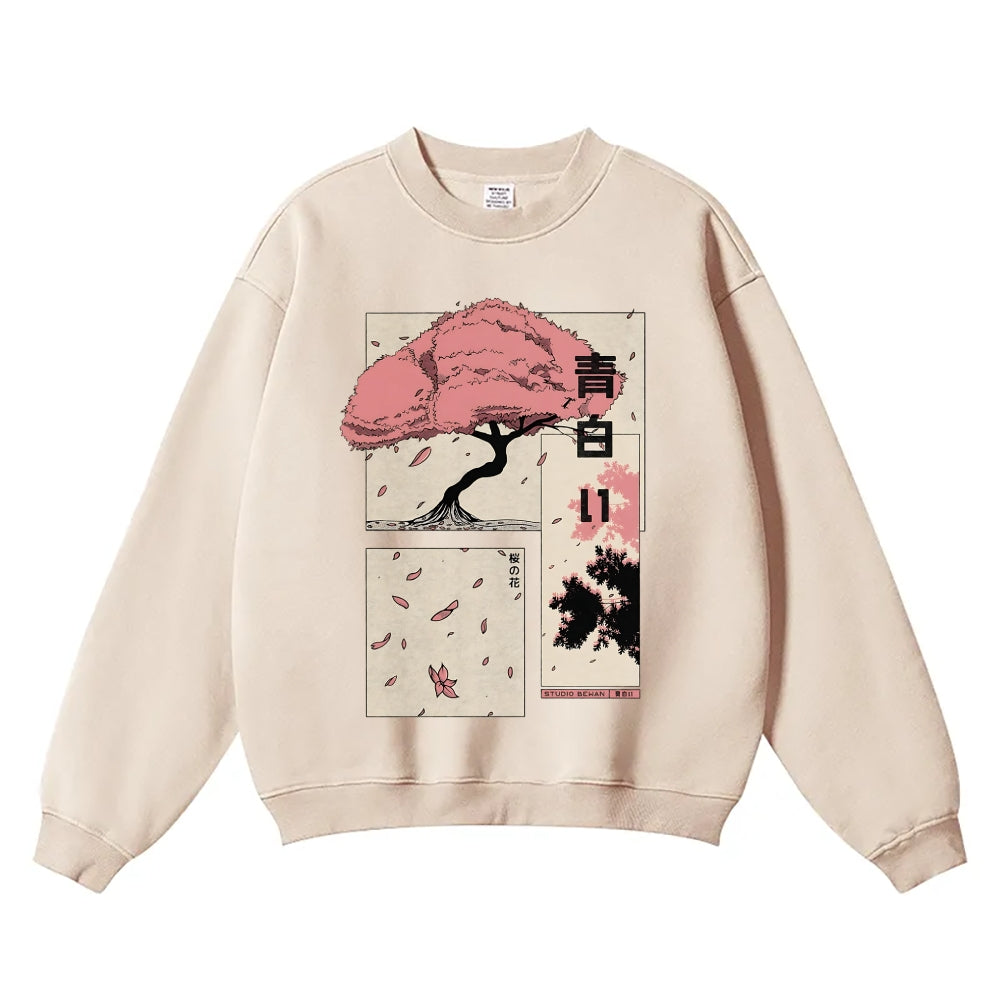 Sakura Vintage Cotton Blend Sweatshirt