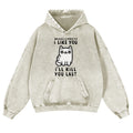 Cat Vintage Washed Thick Cotton Hoodie
