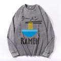 Ramen Vintage Cotton Wash Crewneck Long-Sleeve T-Shirt