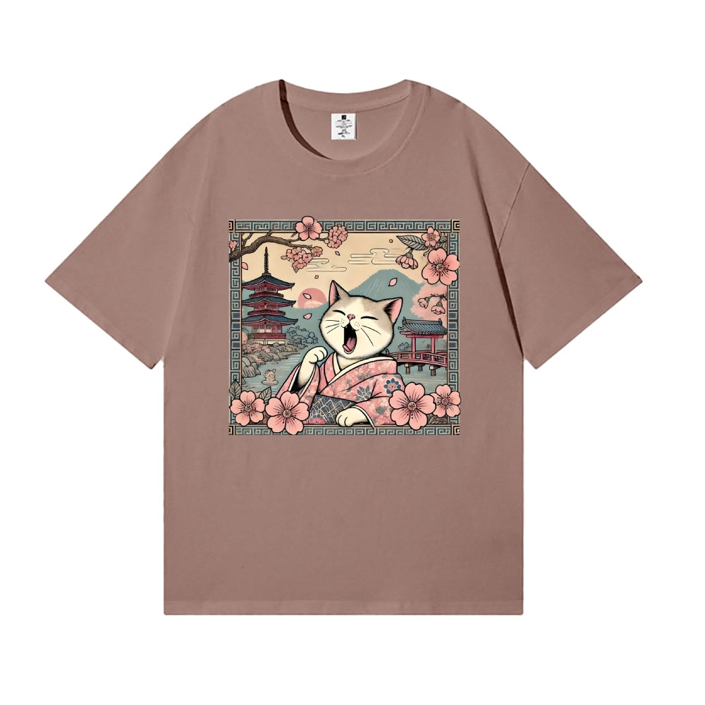 Sakura Kimono Cat Japanese Style Classic Tee
