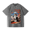 Fuji Cat Vintage Wash Japanese Design T-Shirt