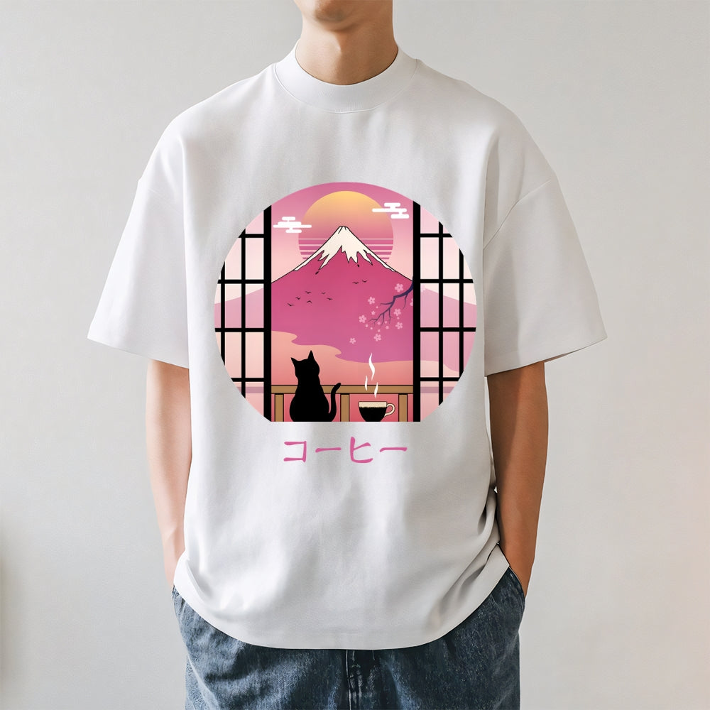 Sakura Fuji Cat Japanese Style Classic Tee