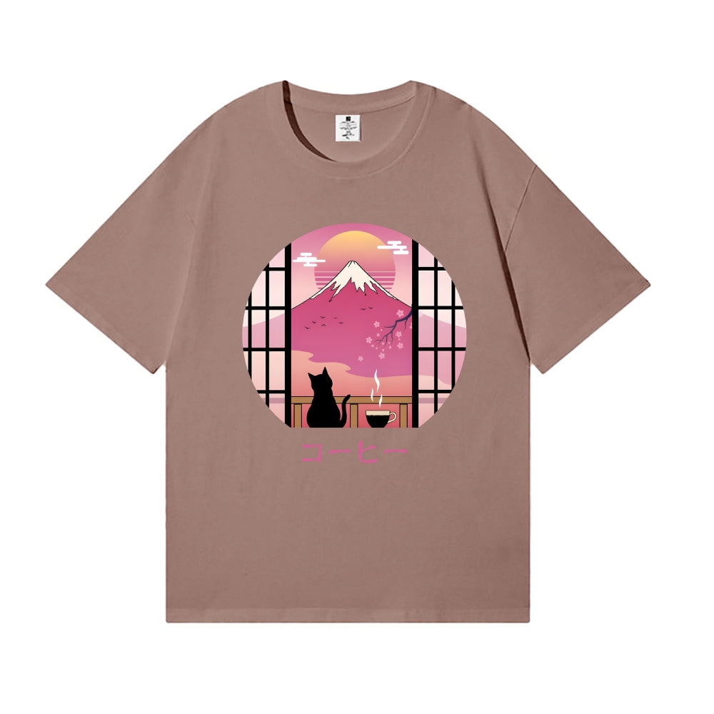 Sakura Fuji Cat Japanese Style Classic Tee
