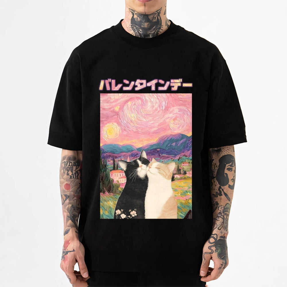Valentine Cat Japanese Style Classic Tee