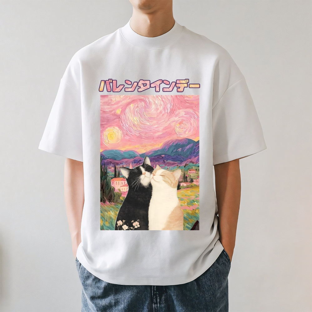 Valentine Cat Japanese Style Classic Tee