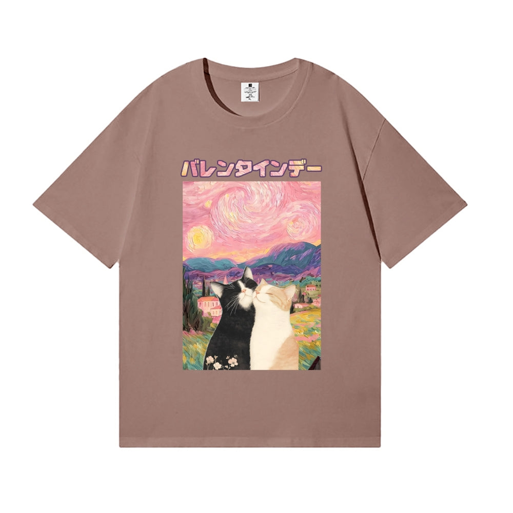 Valentine Cat Japanese Style Classic Tee