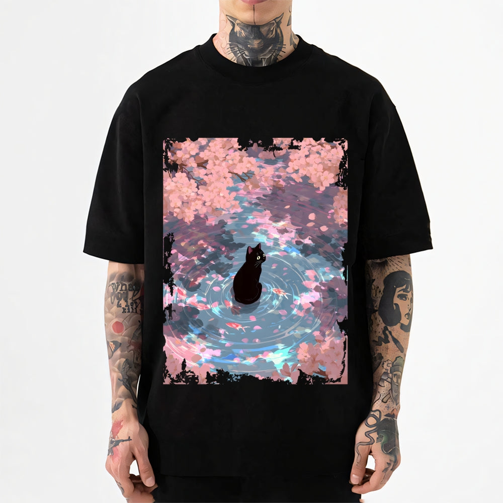 Sakura Cat Japanese Style Classic Tee