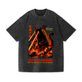 Kaiju Cat Vintage Wash Japanese Design T-Shirt