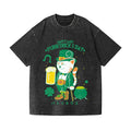 St. Patrick Cat Vintage Wash Japanese Design T-Shirt