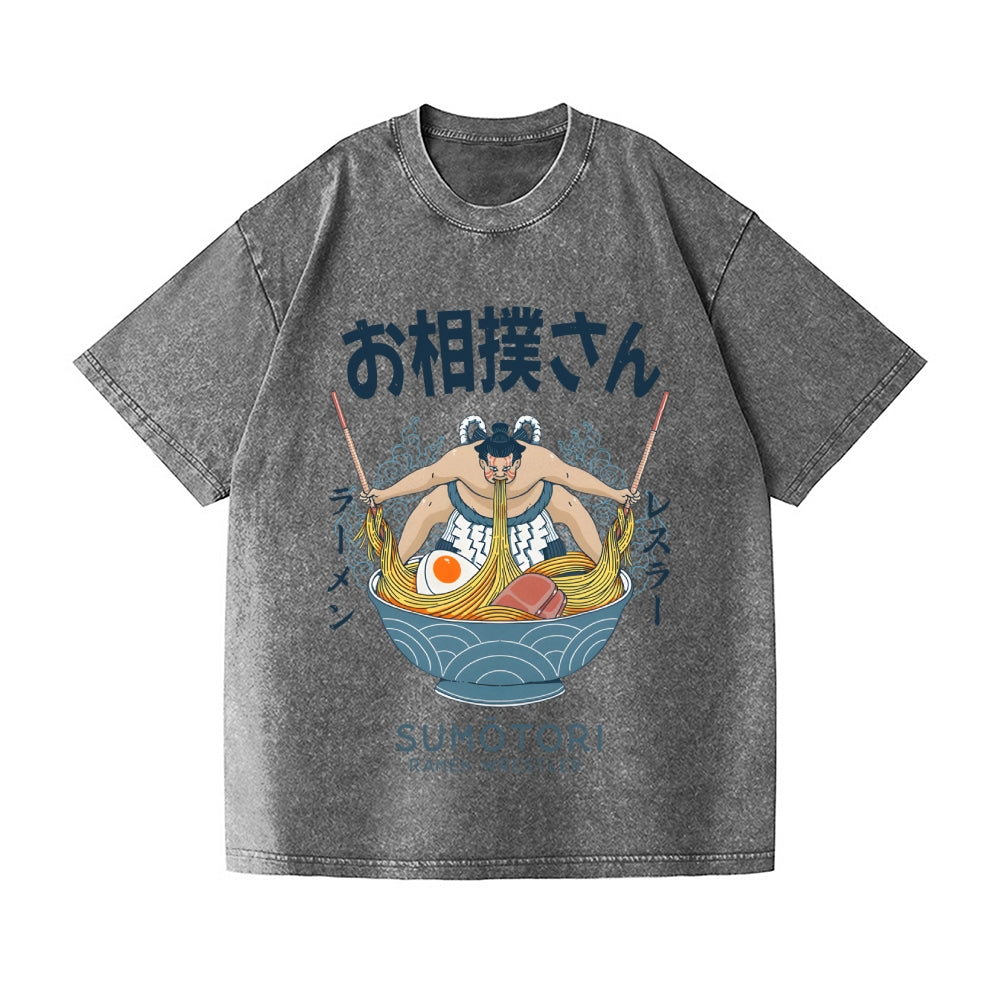 Sumo Ramen Vintage Wash Japanese Design T-Shirt