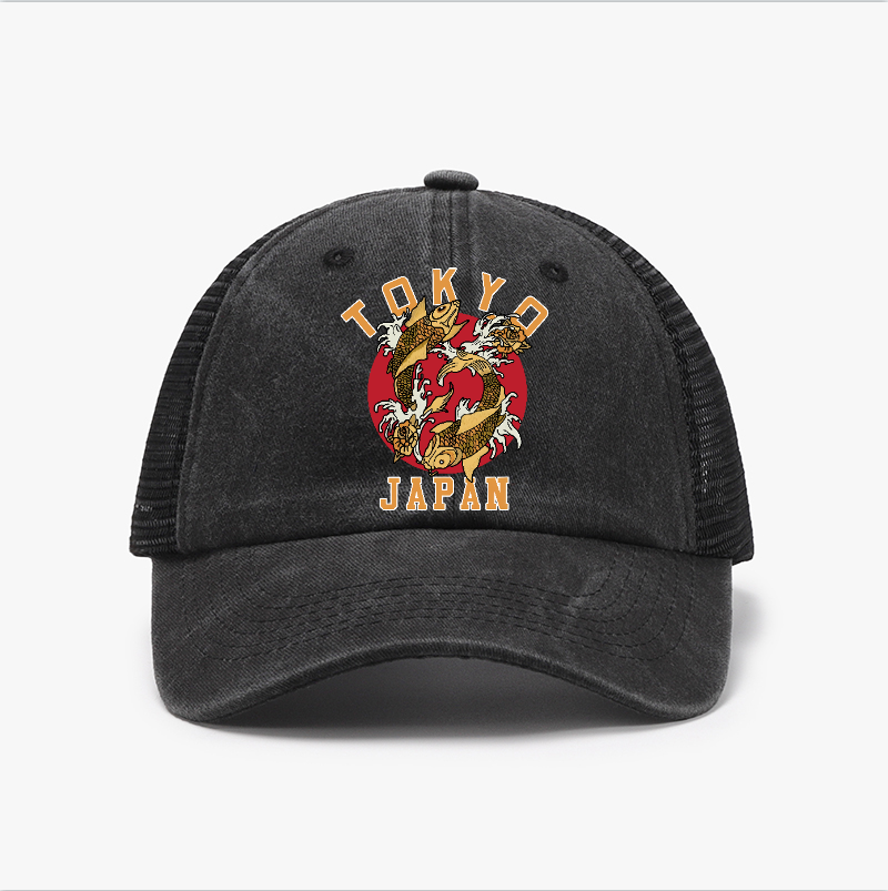 Tokyo Koi Fish Vintage Cotton Breathable Hat