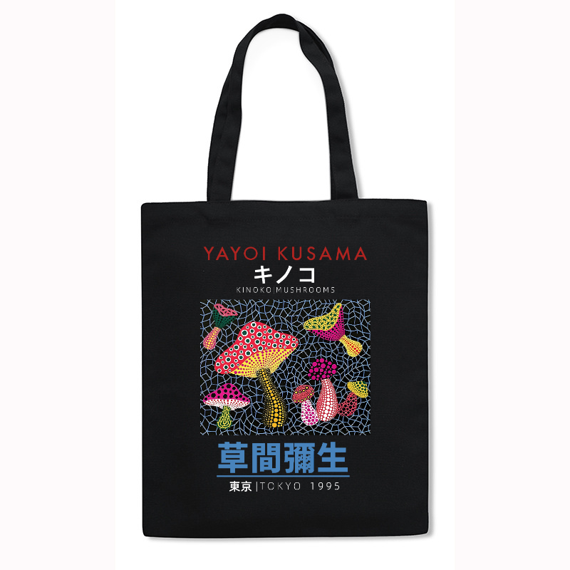 Yayoi kusama Mushroom Japanese Style Canvas Tote Bag