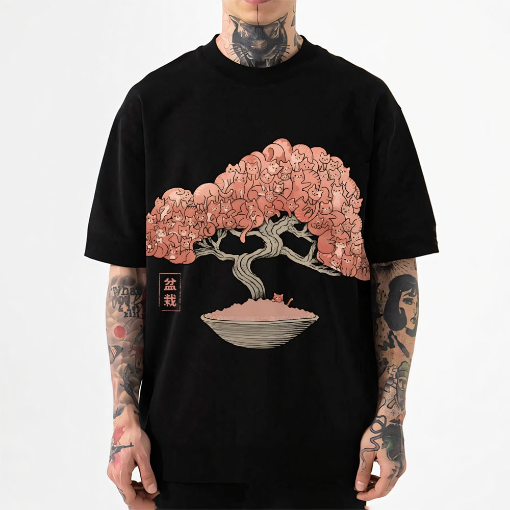 Cat Tree Bonsai Japanese Style Classic Tee