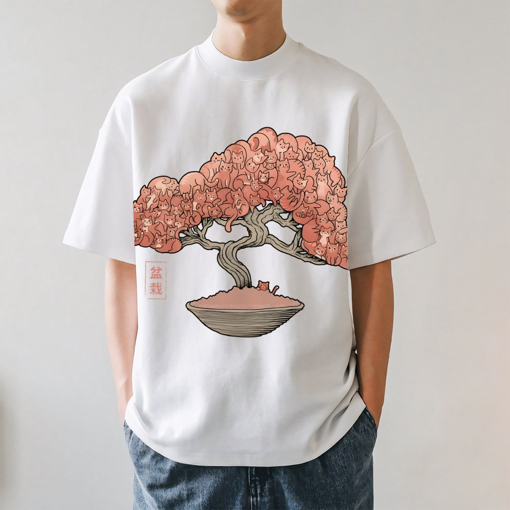 Cat Tree Bonsai Japanese Style Classic Tee