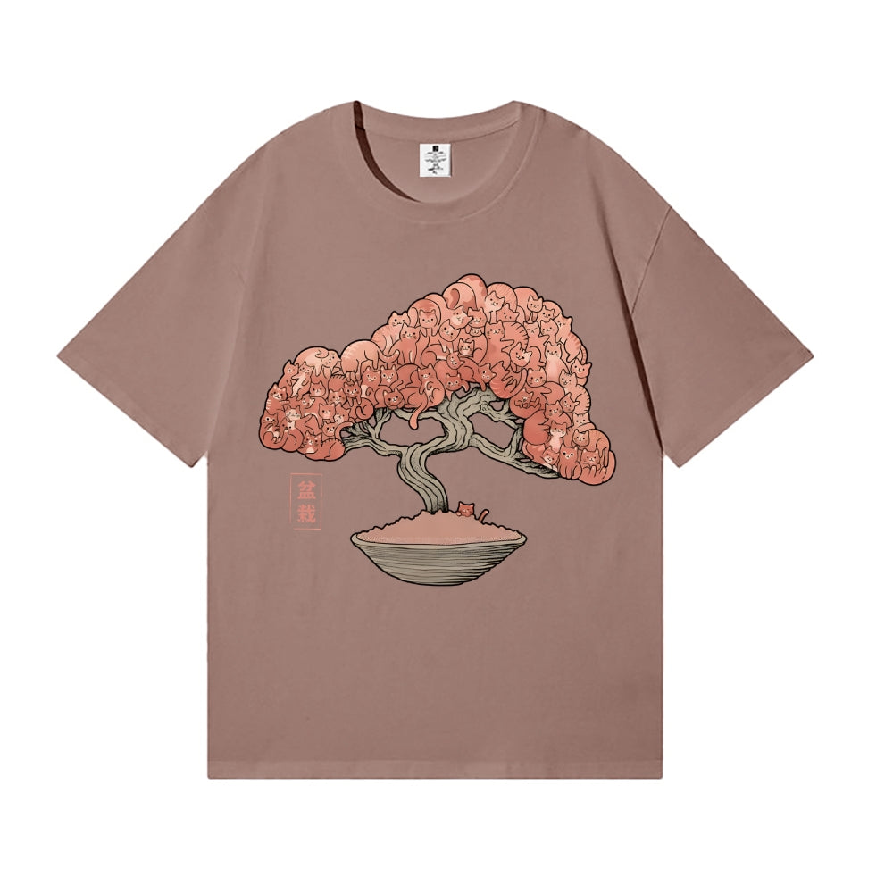 Cat Tree Bonsai Japanese Style Classic Tee
