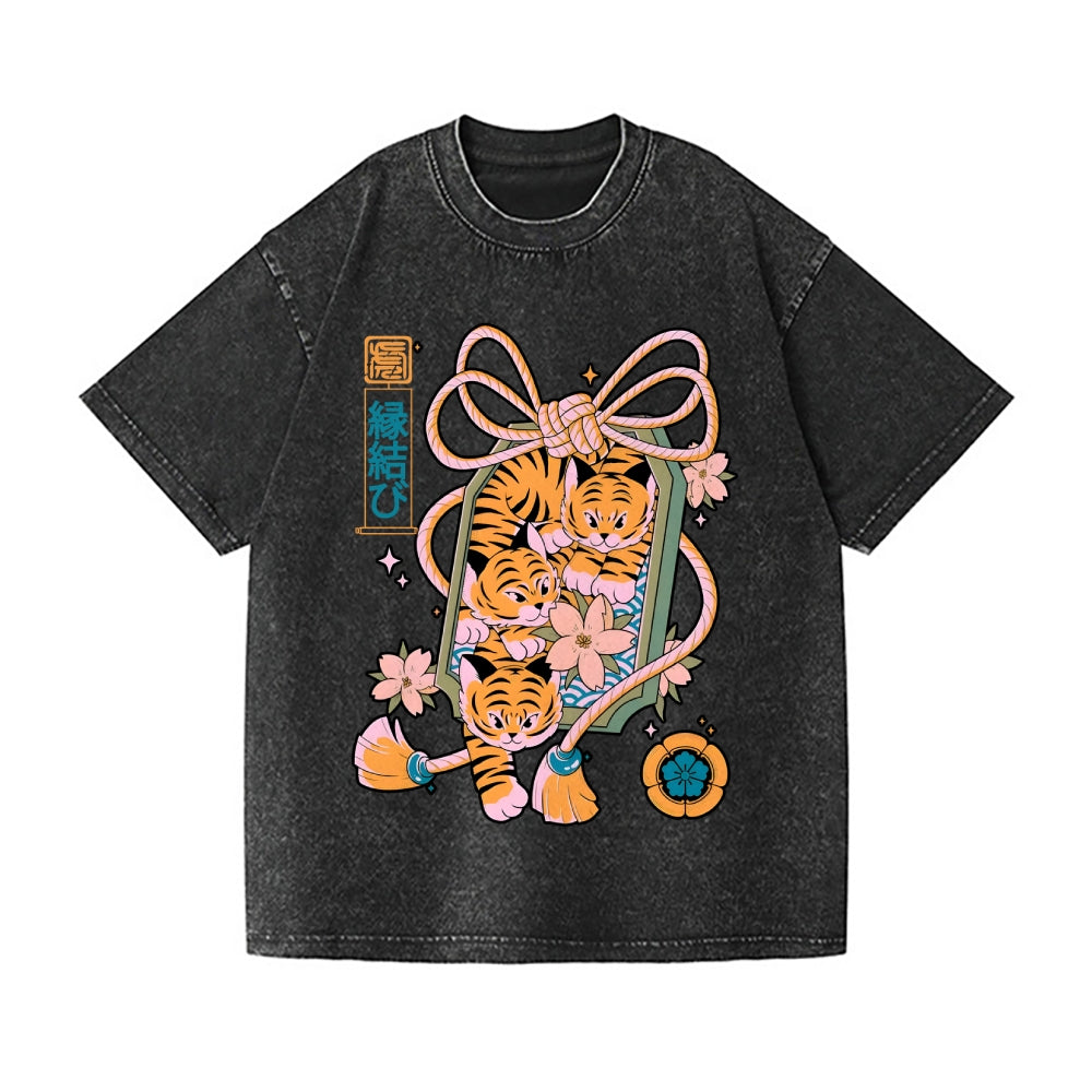 Omamori Tigers Vintage Wash Japanese Design T-Shirt