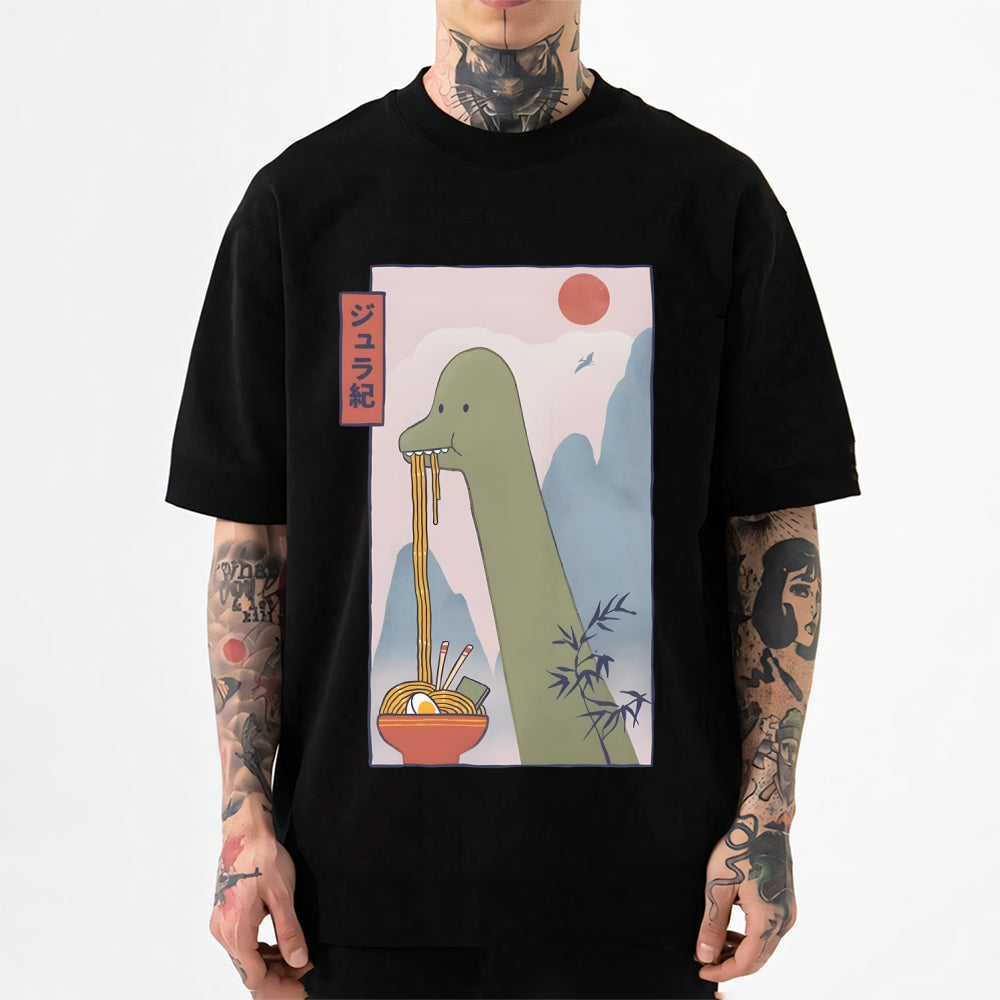 Brachiosaurus and Ramen Japanese Style Classic Tee