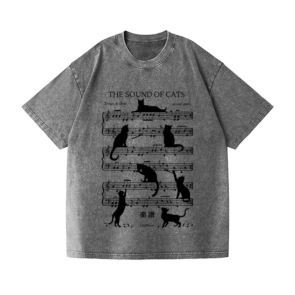 The Sound of Cats Vintage Wash Japanese Design T-Shirt