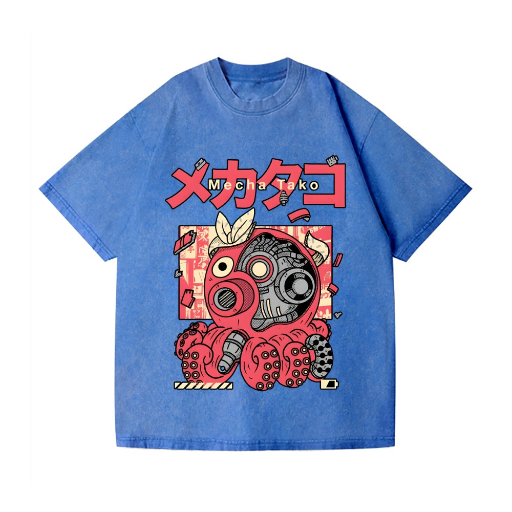 Mecha Takoyaki Vintage Wash Japanese Design T-Shirt
