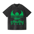 Cthulhu Octopus Vintage Wash Japanese Design T-Shirt