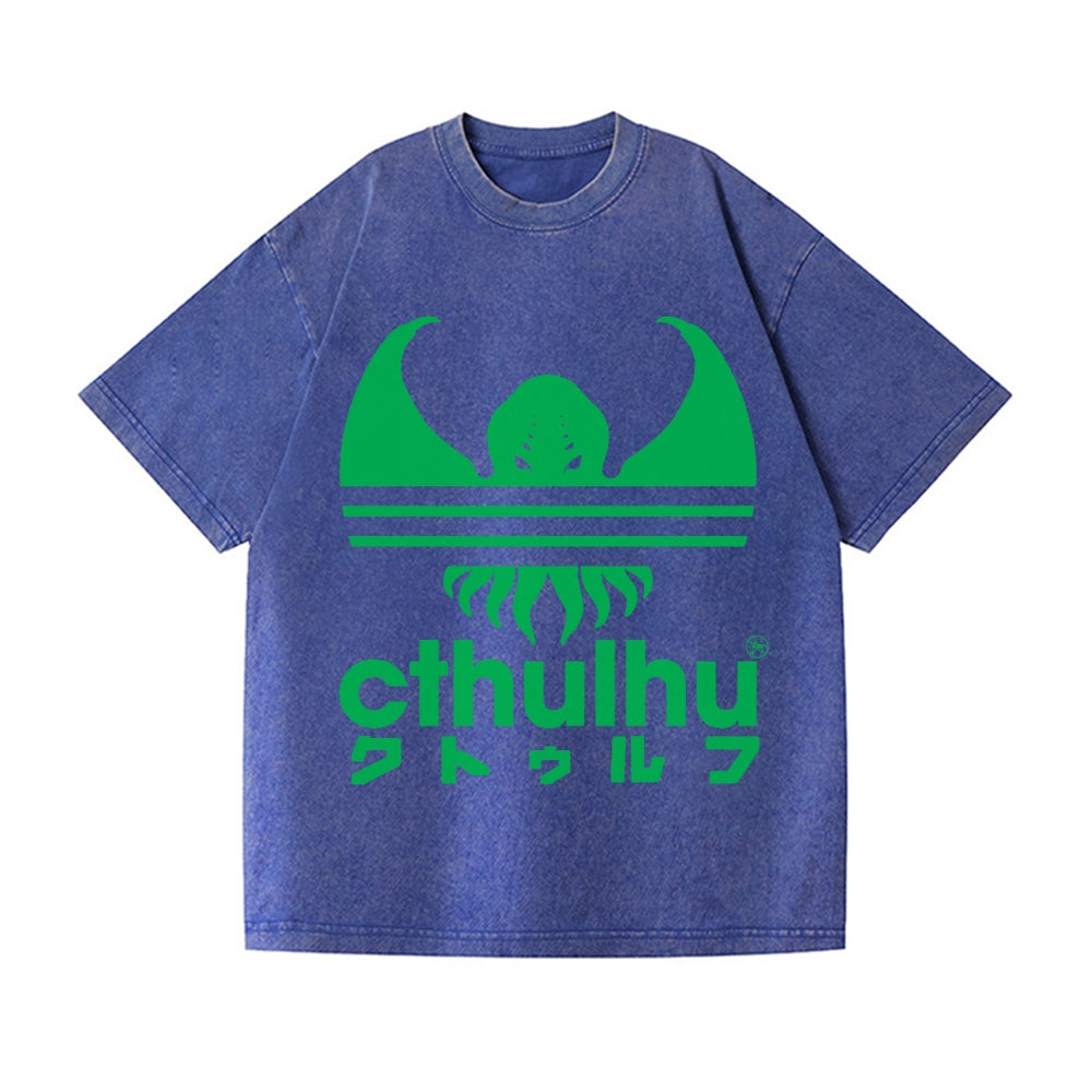Cthulhu Octopus Vintage Wash Japanese Design T-Shirt