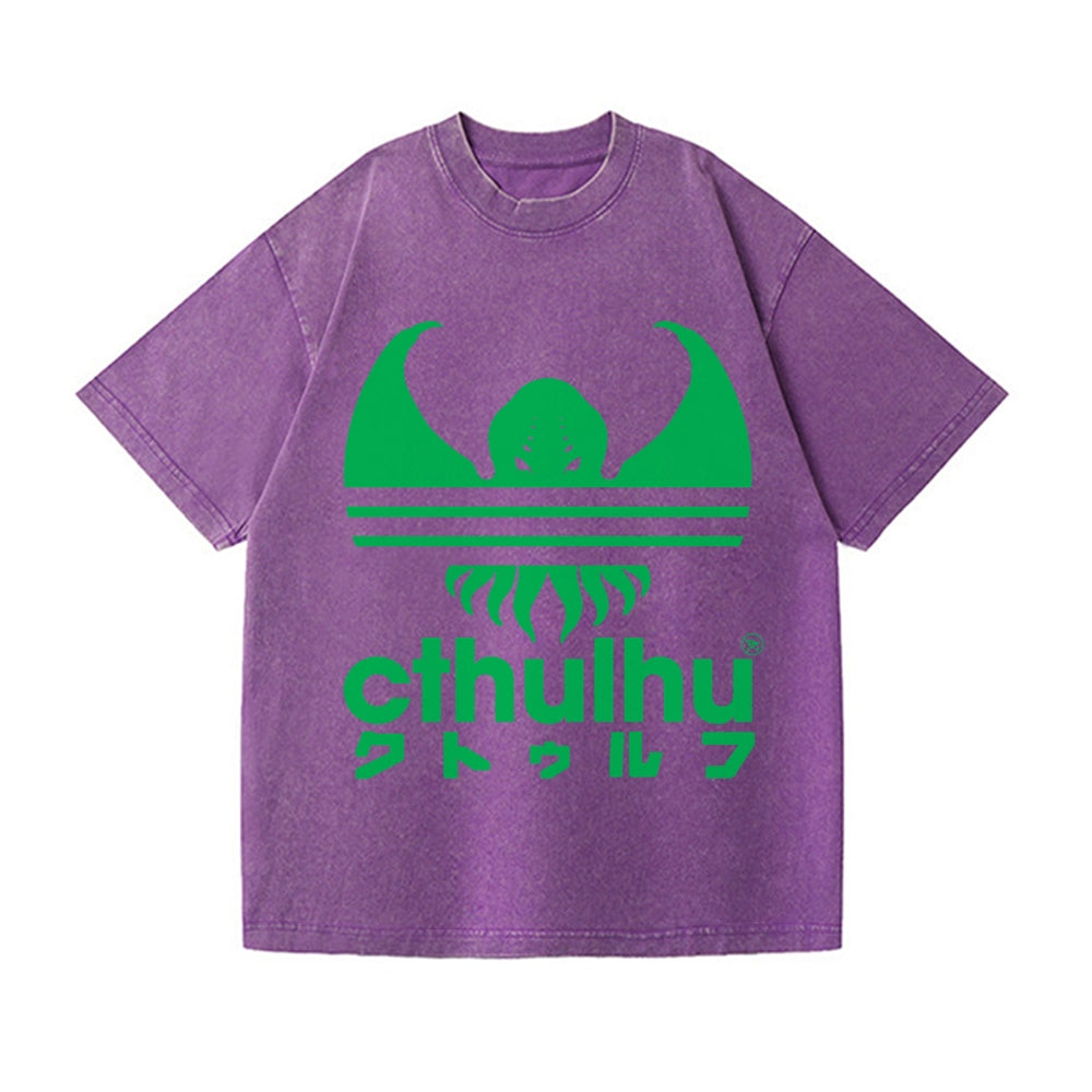 Cthulhu Octopus Vintage Wash Japanese Design T-Shirt