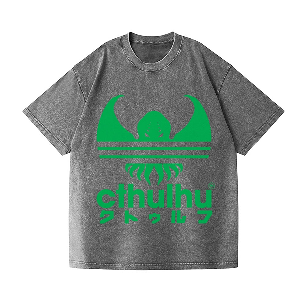 Cthulhu Octopus Vintage Wash Japanese Design T-Shirt