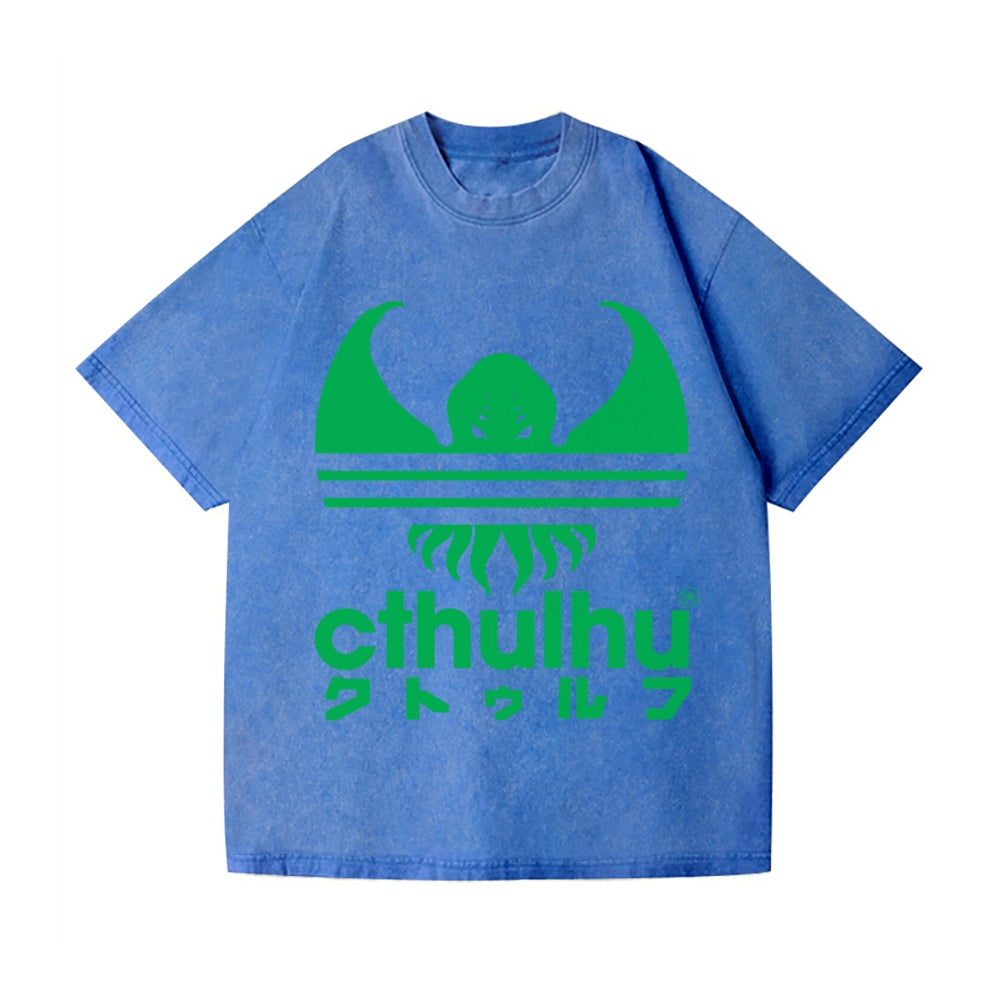 Cthulhu Octopus Vintage Wash Japanese Design T-Shirt
