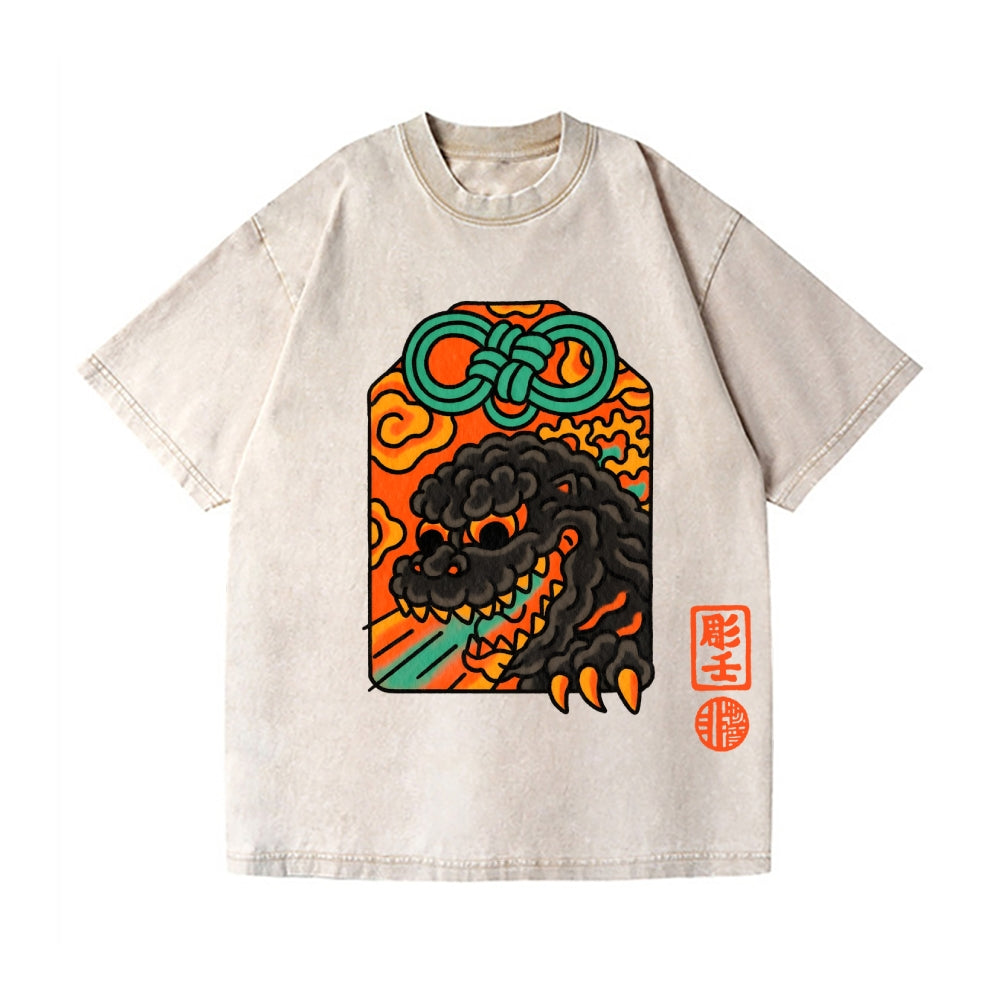 Kaiju Vintage Wash Japanese Design T-Shirt