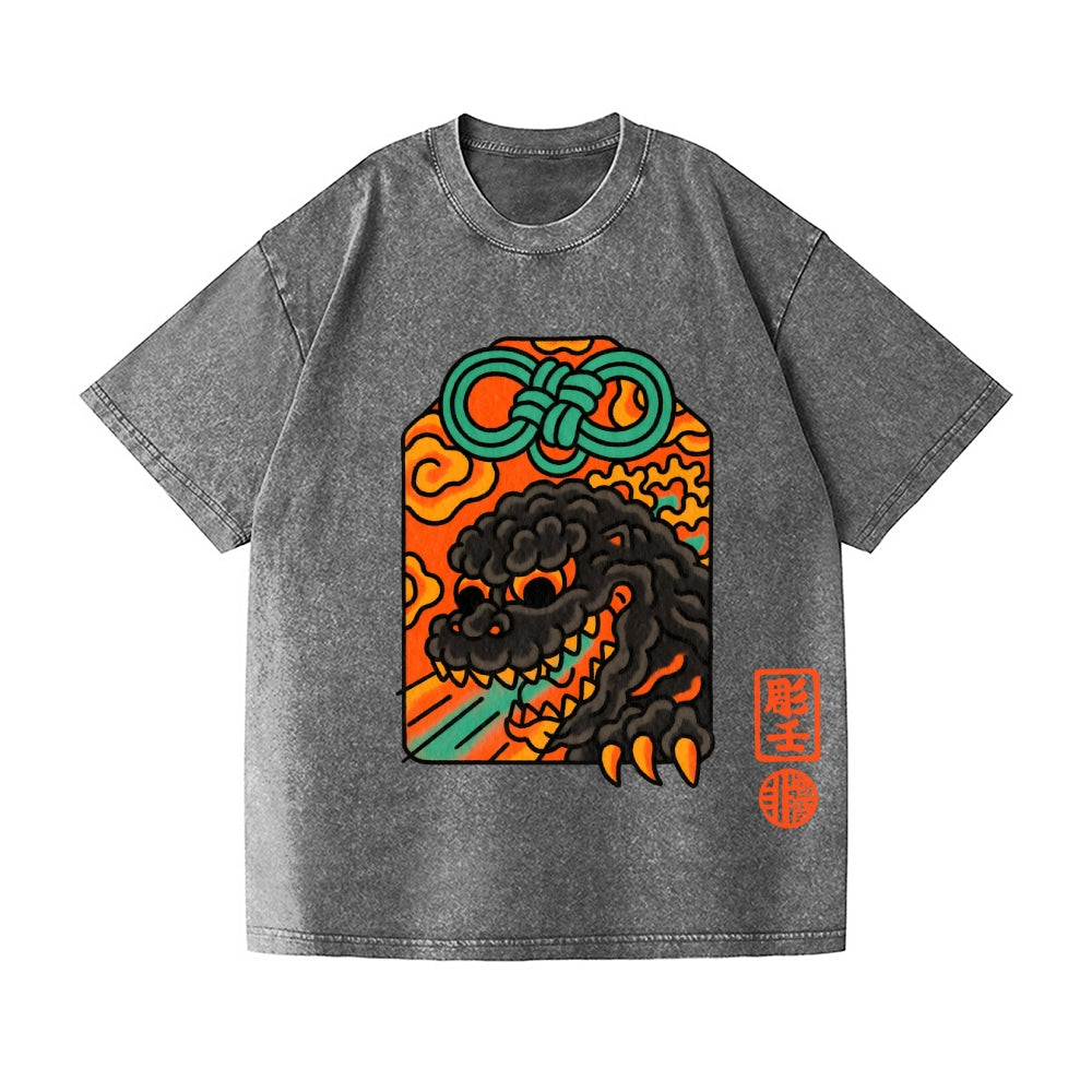 Kaiju Vintage Wash Japanese Design T-Shirt