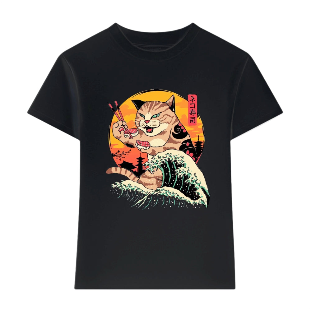 Cat Sushi Wave Japanese Style Women's Classic Tee