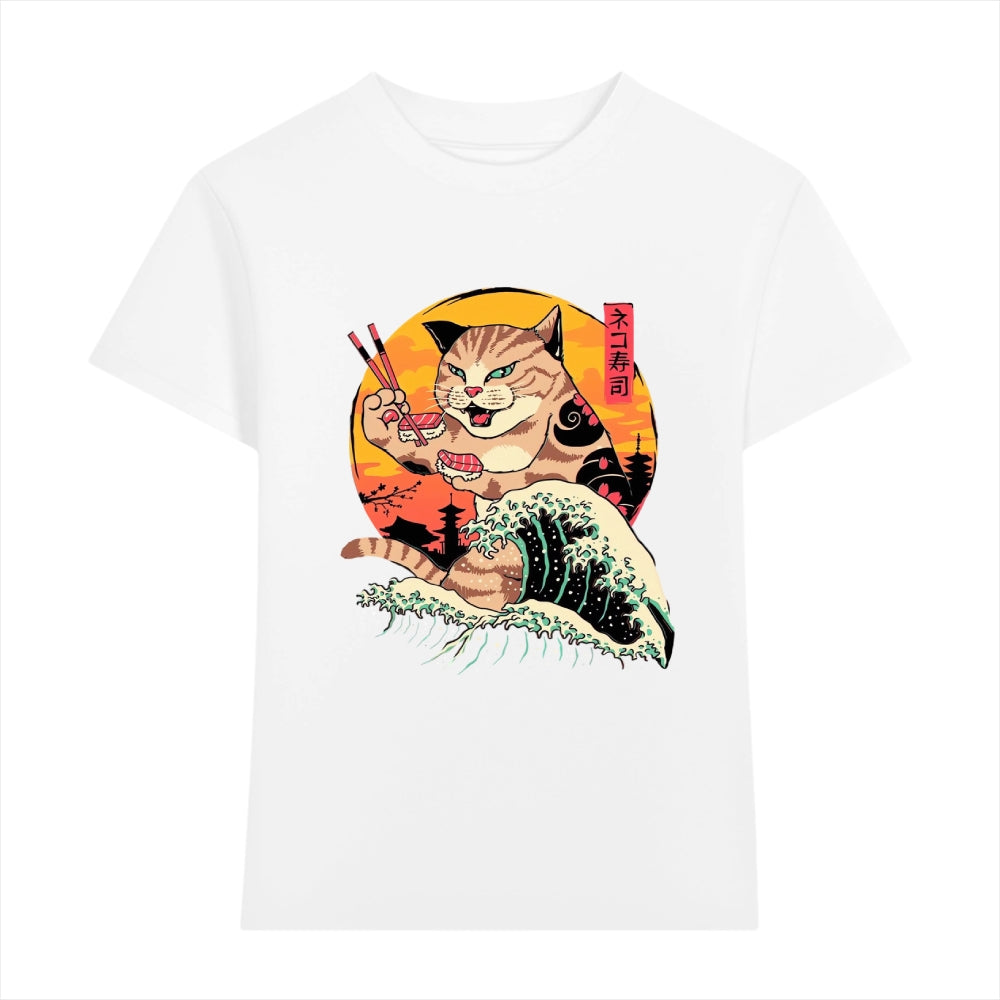 Cat Sushi Wave Japanese Style Women's Classic Tee